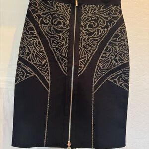 NWT BLACK & GOLD BODYCON MARCIANO SKIRT SIZE LARGE